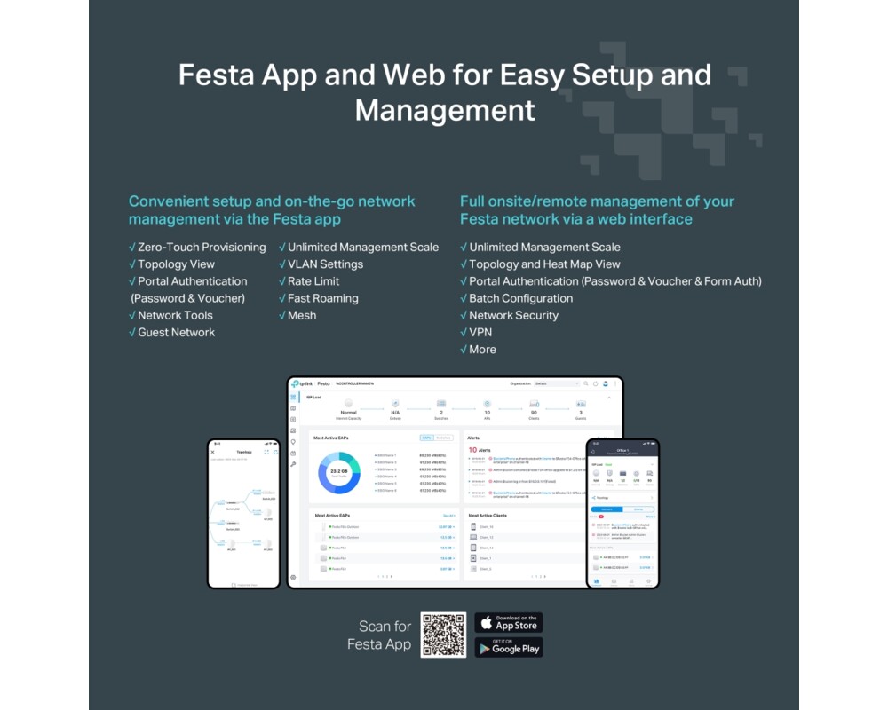 Access point (Точка за достъп) TP-Link Festa F65 AX3000 Ceiling Mount WiFi 6 13