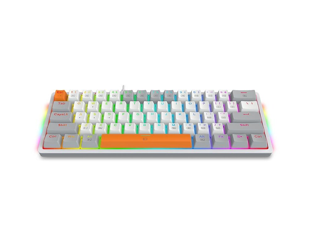 Клавиатура Механична RGB геймърска клавиатура Redragon Akali K642WGO-RGB - сива 7
