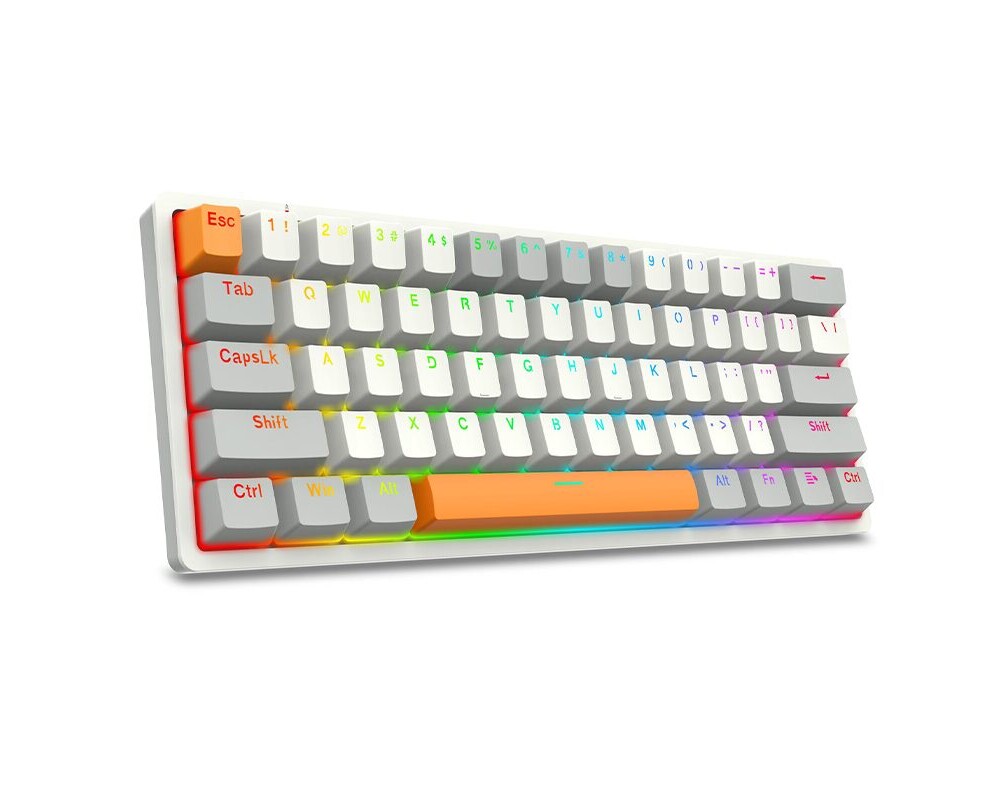 Клавиатура Механична RGB геймърска клавиатура Redragon Akali K642WGO-RGB - сива 3