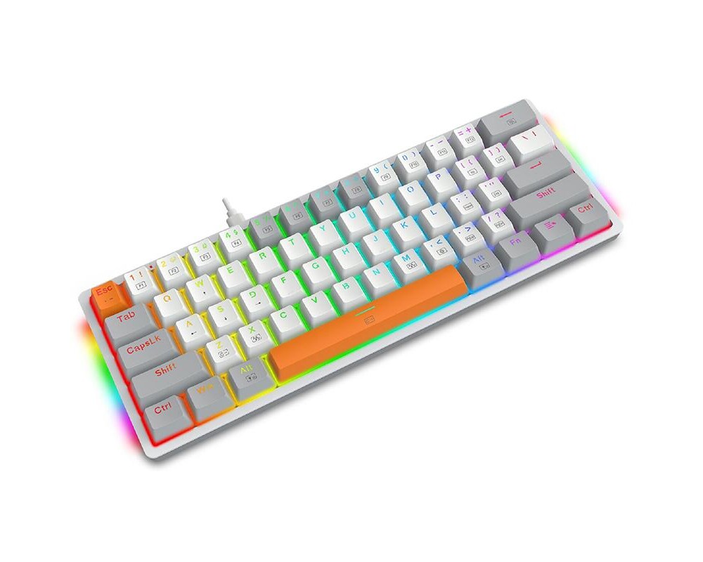 Клавиатура Механична RGB геймърска клавиатура Redragon Akali K642WGO-RGB - сива 2