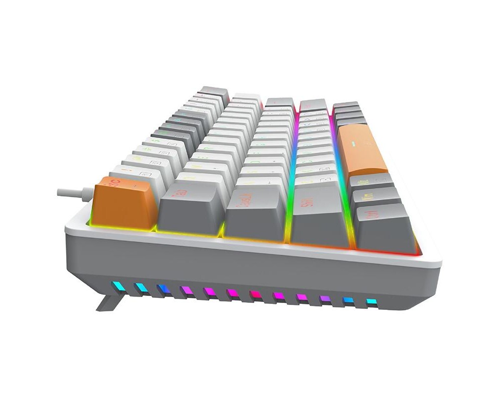 Клавиатура Механична RGB геймърска клавиатура Redragon Akali K642WGO-RGB - сива 6