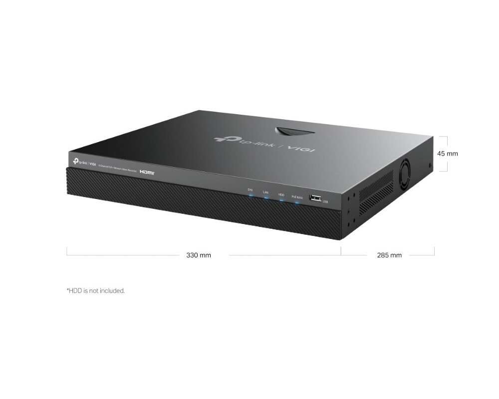 NVR - Цифрово записващо у-во TP-Link VIGI NVR2008H-8MP 8-канален PoE+ 8