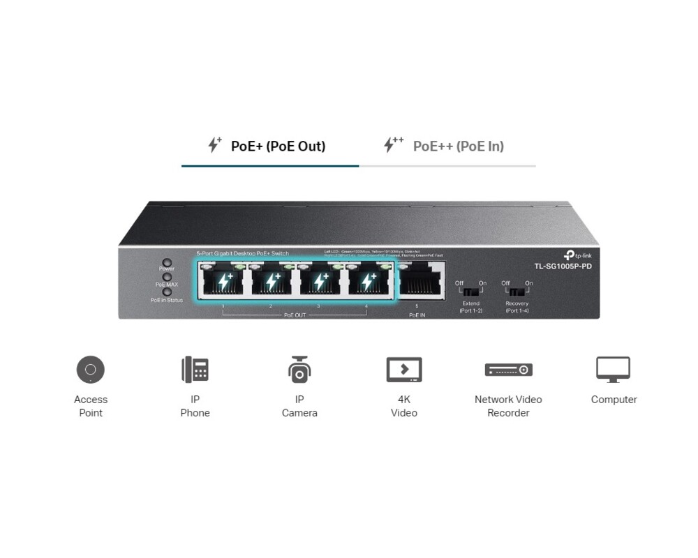 Switch (Комутатор) TP-Link TL-SG1005P-PD 8