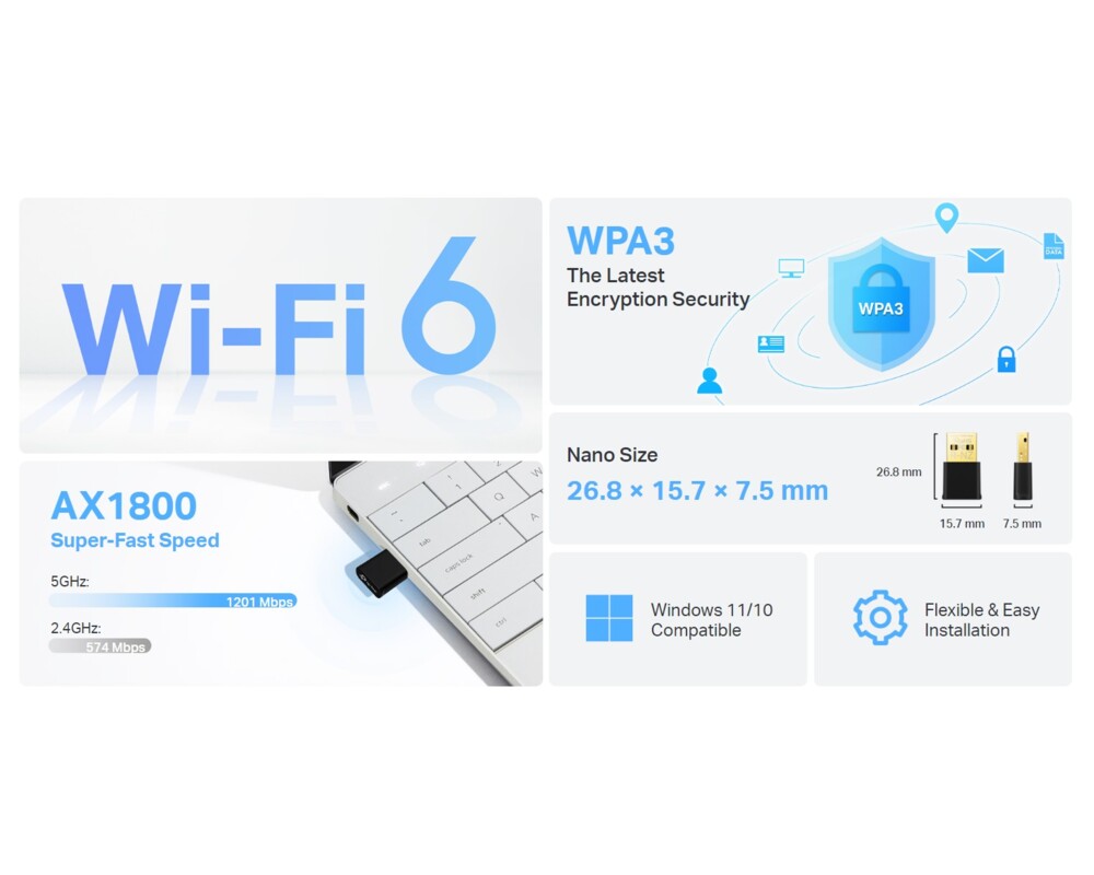 Мрежова карта TP-Link Archer TX20U Nano AX1800 4