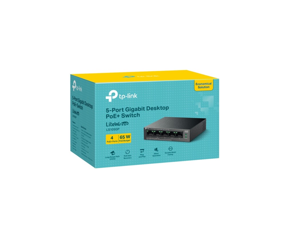 Switch (Комутатор) TP-Link LS105GP с 4-порта PoE+ 4