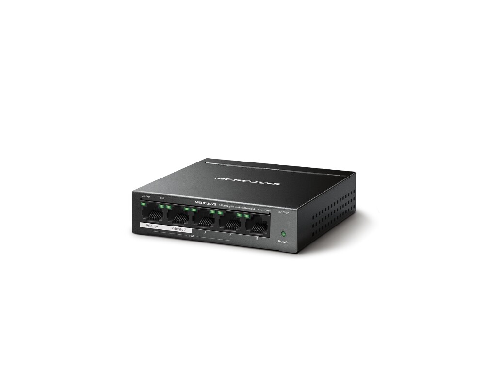 Switch (Комутатор) Mercusys MS105GP със 4 PoE+ порта 2