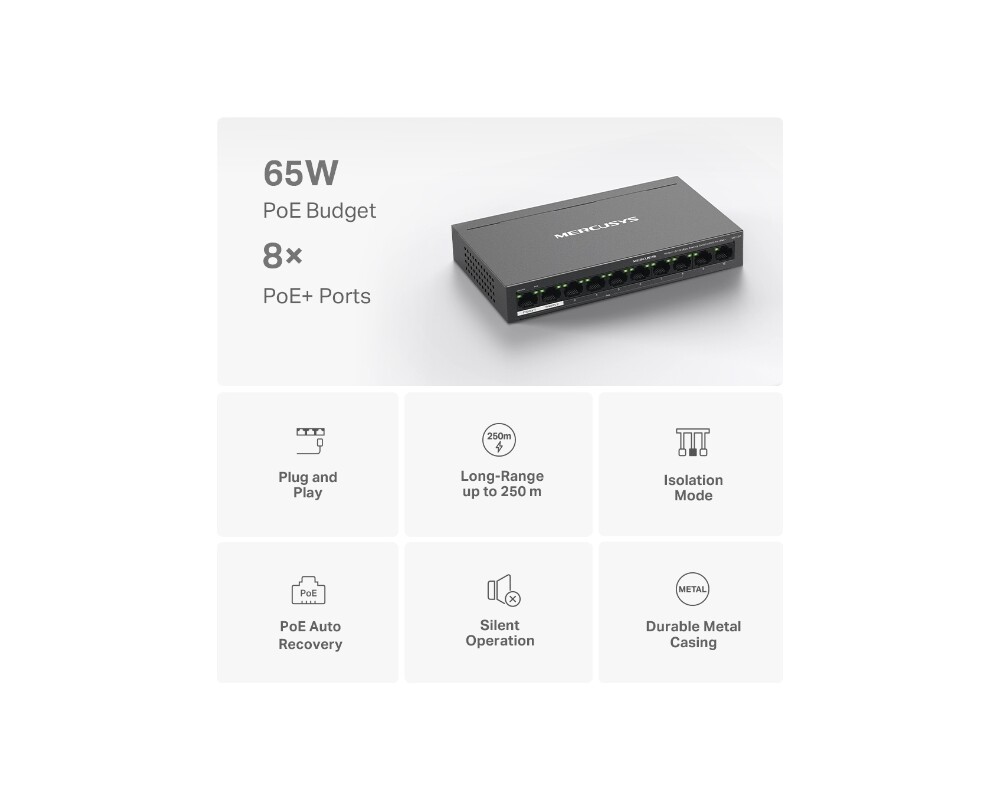Switch (Комутатор) Mercusys MS110P 4