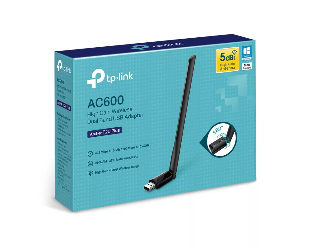 Мрежова карта TP-Link Archer T2U Plus AC600 2