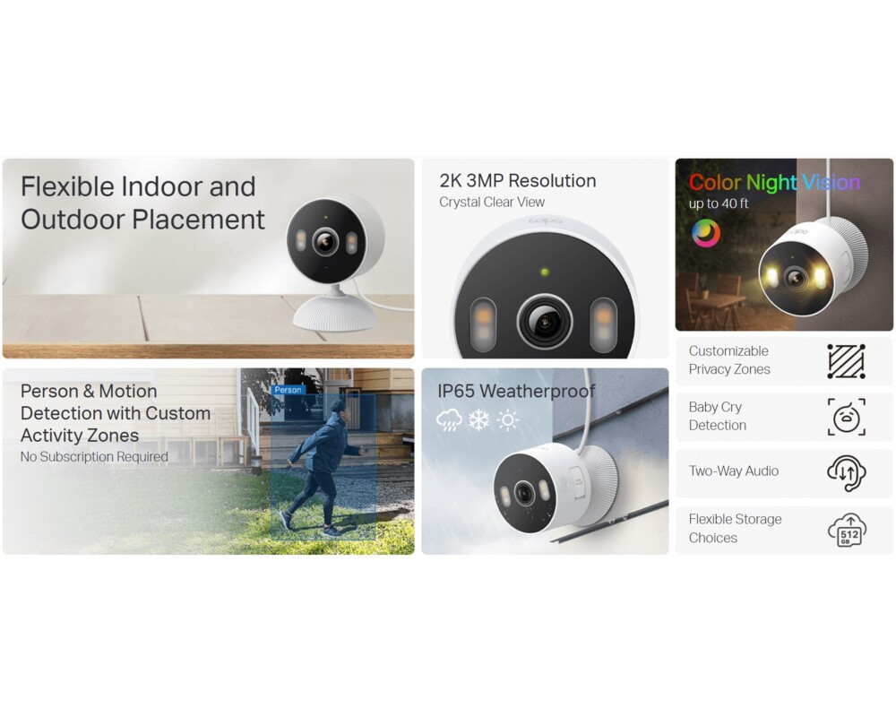 Цифрова IP камера Домашна Wi-fi камера TP-Link Tapo C110 29