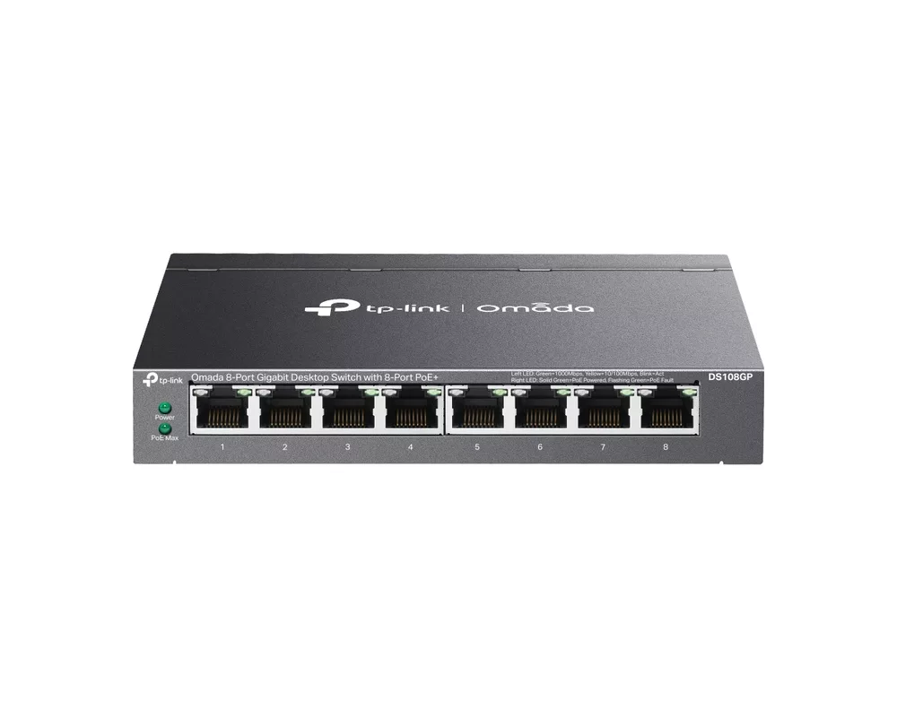 Switch (Комутатор) TP-Link Omada DS108GP 8-портов PoE+ 2
