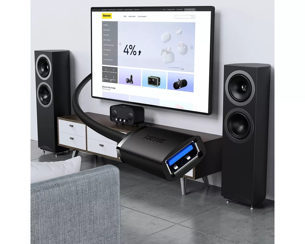 Кабел Baseus  AirJoy Series USB 3.0 мъжки към женски 5м B00631103111-05 - черен 13