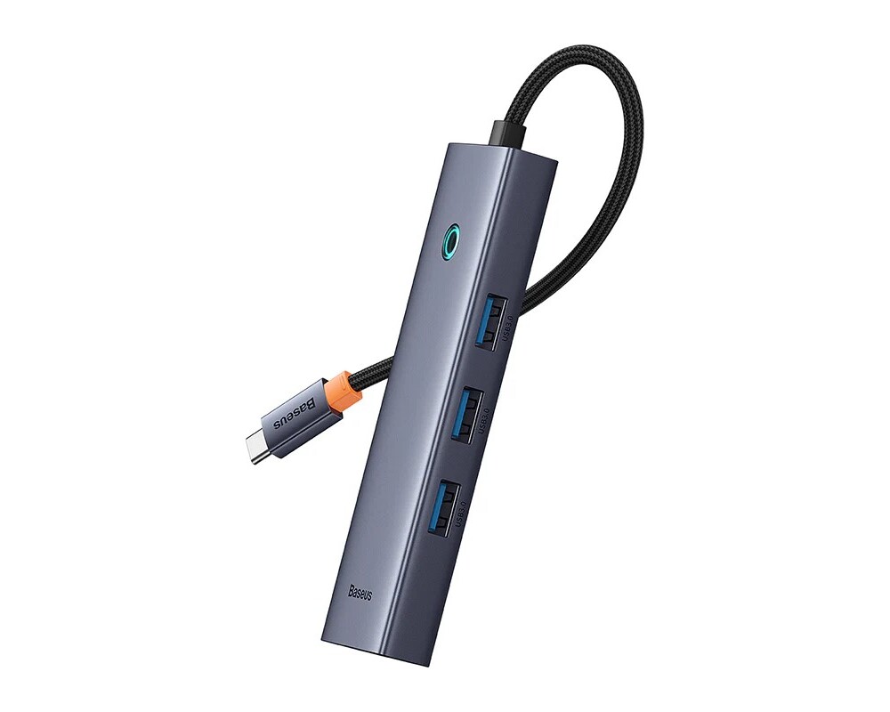 USB хъб Baseus UltraJoy 4 в 1, USB Type-C към 3 x USB 3.0 и 1 x RJ45 B0005280A813-00 - сив 2