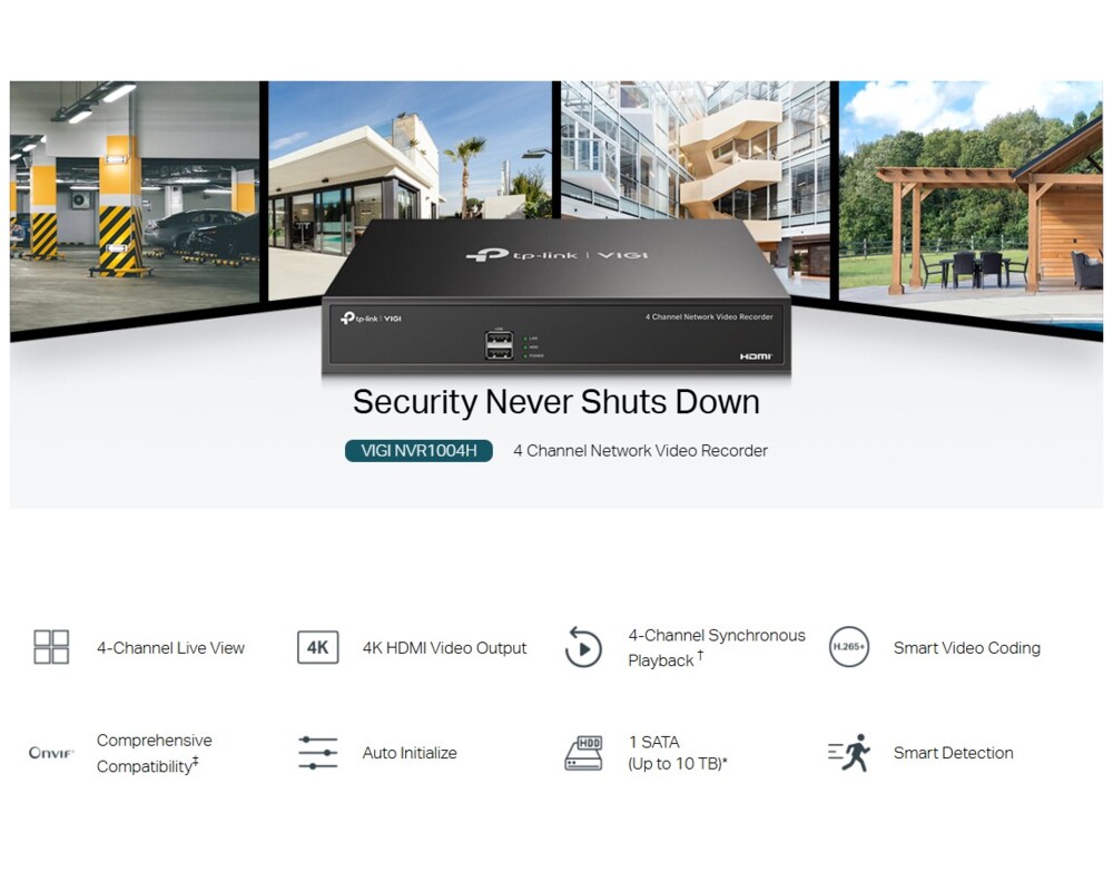 NVR - Цифрово записващо у-во TP-Link VIGI NVR1004H 5