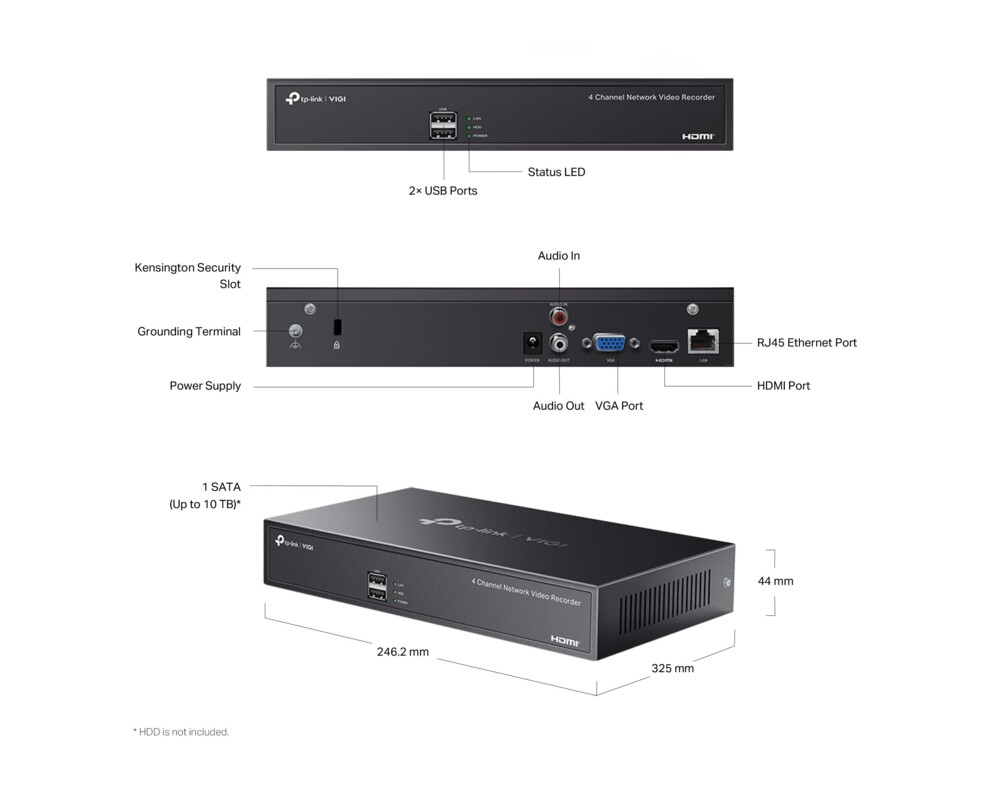 NVR - Цифрово записващо у-во TP-Link VIGI NVR1004H 6