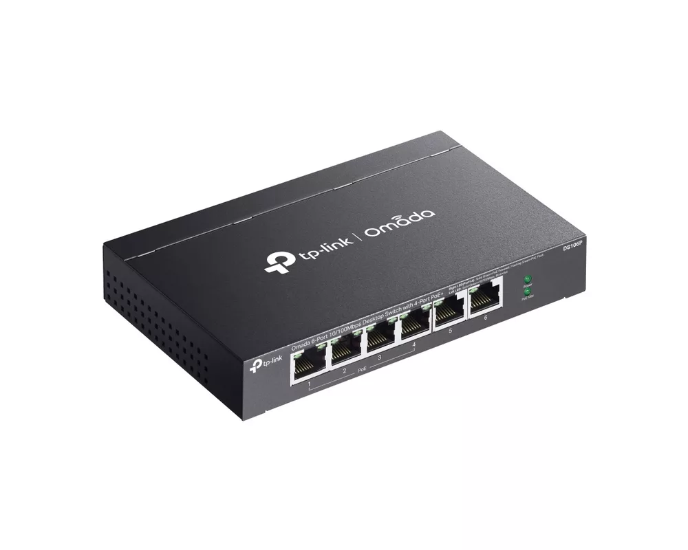 Switch (Комутатор) TP-Link Omada DS106P с 4-портов PoE+ 4