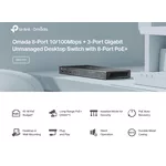 Switch (Комутатор) TP-Link Omada DS111P 8-порта 10/100Mbps + 3-порта Gigabit с 8-порта PoE+ 6