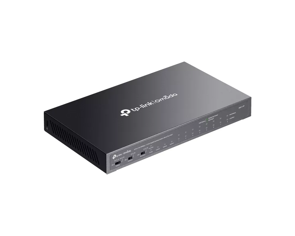 Switch (Комутатор) TP-Link Omada DS111P 8-порта 10/100Mbps + 3-порта Gigabit с 8-порта PoE+ 4