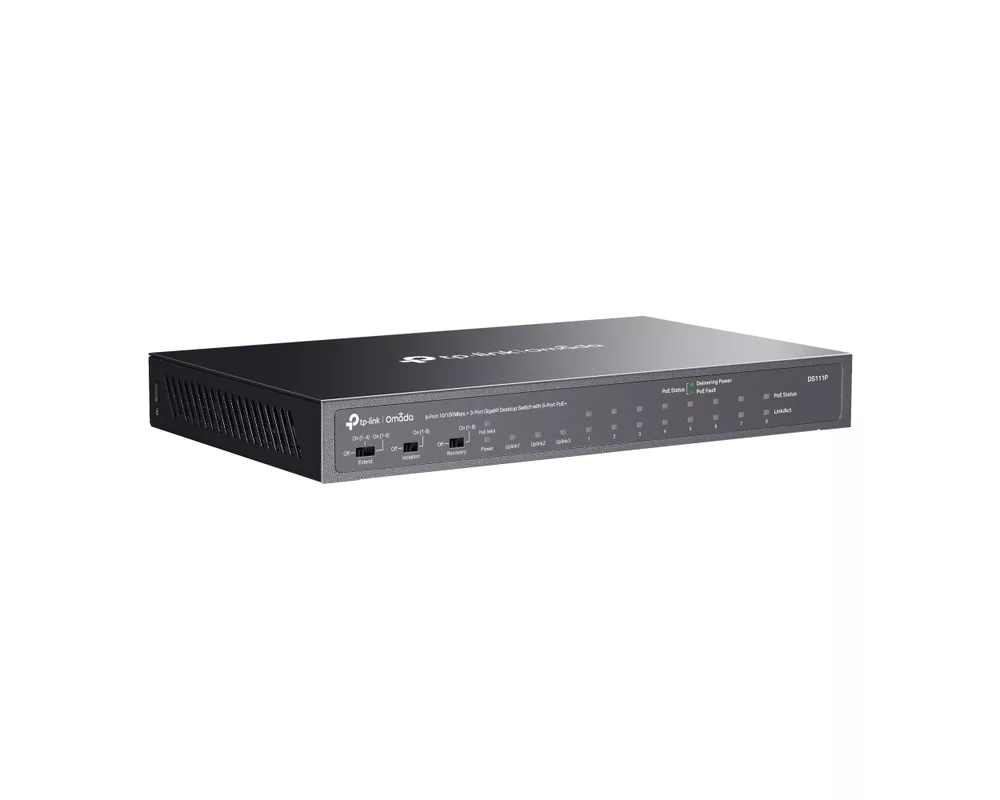Switch (Комутатор) TP-Link Omada DS111P 8-порта 10/100Mbps + 3-порта Gigabit с 8-порта PoE+ 3