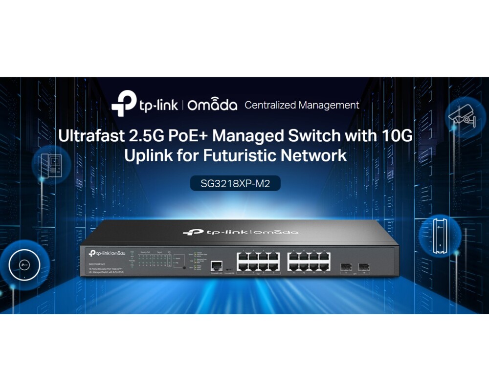 Switch (Комутатор) TP-Link Omada SG3218XP-M2 2.5G и 2-порта 10GE SFP+ L2+ управляем с 8-порта PoE+ 7