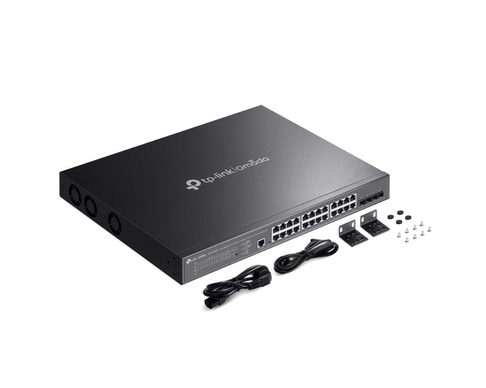 Switch (Комутатор) 24-портов гигабитов и 4-портов 10GE SFP+ L2+ управляван комутатор TP Link Omada SG3428XMPP с 16-портов PoE+ и 8-портов PoE++ 6
