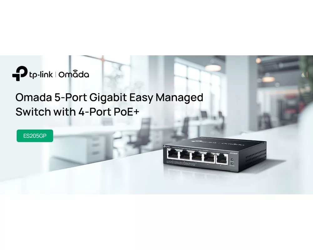 Switch (Комутатор) TP-Link Omada ES205GP с 4-порта PoE+ 5