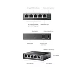 Switch (Комутатор) TP-Link Omada ES205GP с 4-порта PoE+ 11