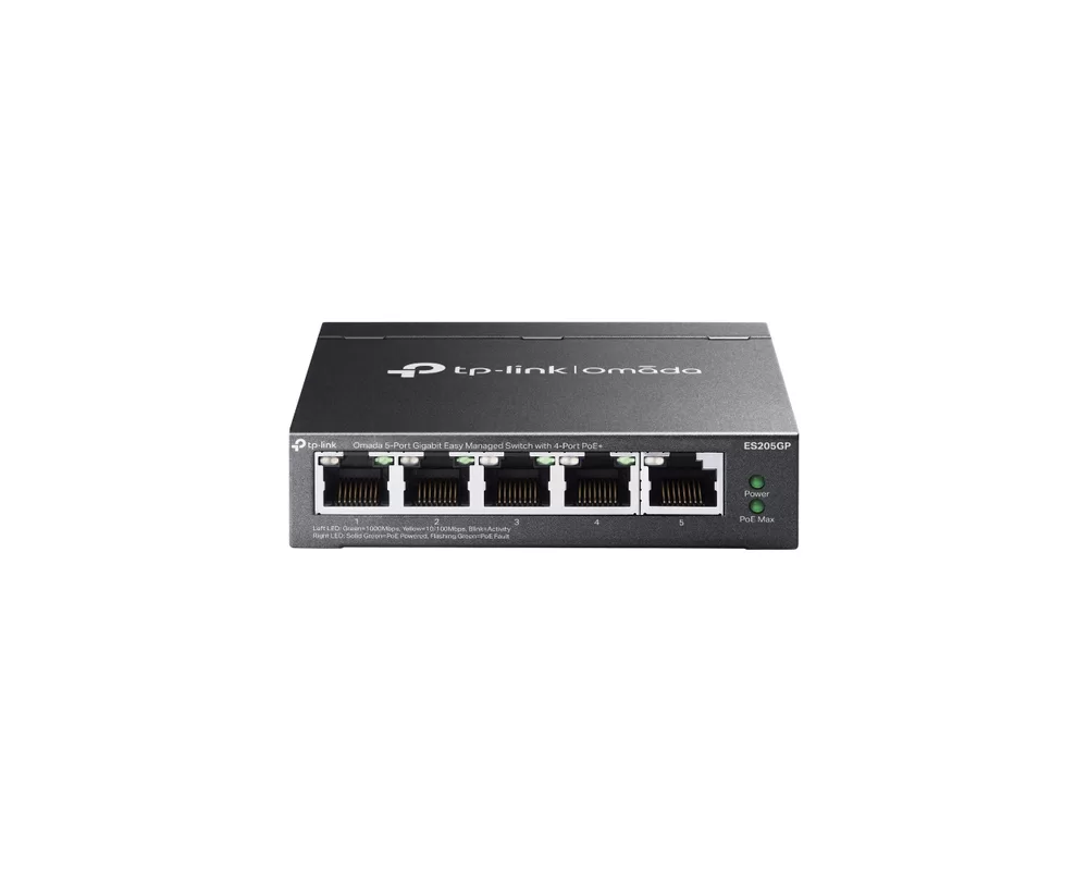 Switch (Комутатор) TP-Link Omada ES205GP с 4-порта PoE+ 12