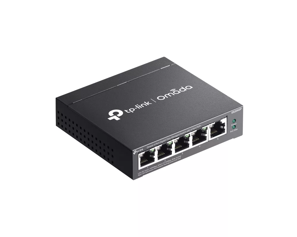 Switch (Комутатор) TP-Link Omada ES205GP с 4-порта PoE+ 3