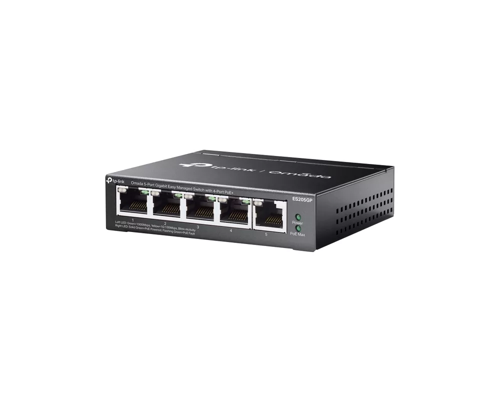 Switch (Комутатор) TP-Link Omada ES205GP с 4-порта PoE+ 2