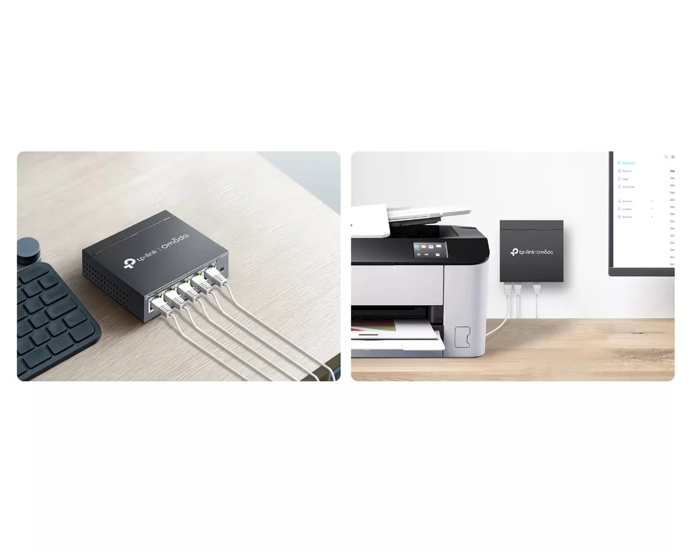 Switch (Комутатор) TP-Link Omada ES205GP с 4-порта PoE+ 9