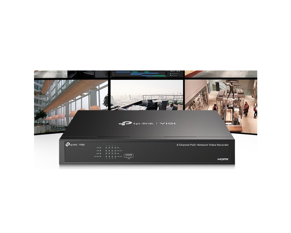 NVR - Цифрово записващо у-во TP-Link VIGI NVR1008H-8P 8-канален PoE+ 9