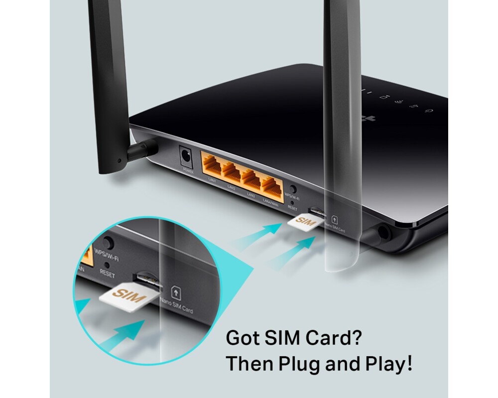 Рутер TP-Link Archer MR202 4G LTE AC750 2-лентов 4