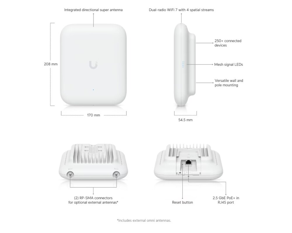 Access point (Точка за достъп) Ubiquiti U7-Outdoor 3