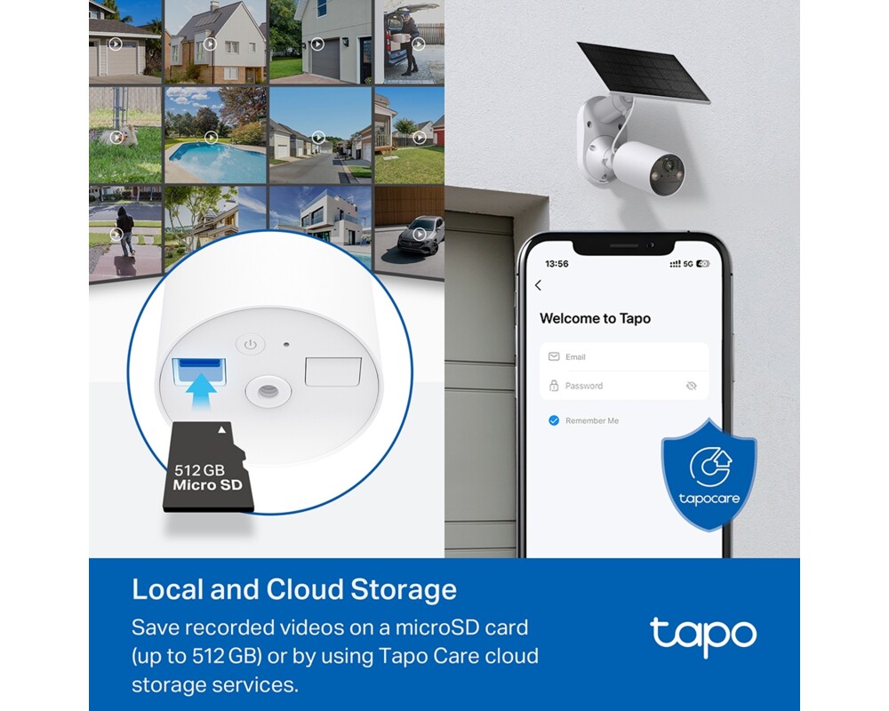 Цифрова IP камера Комплект интелигентна безжична охранителна камера със слънчев панел TP-Link Tapo TC82 KIT 16