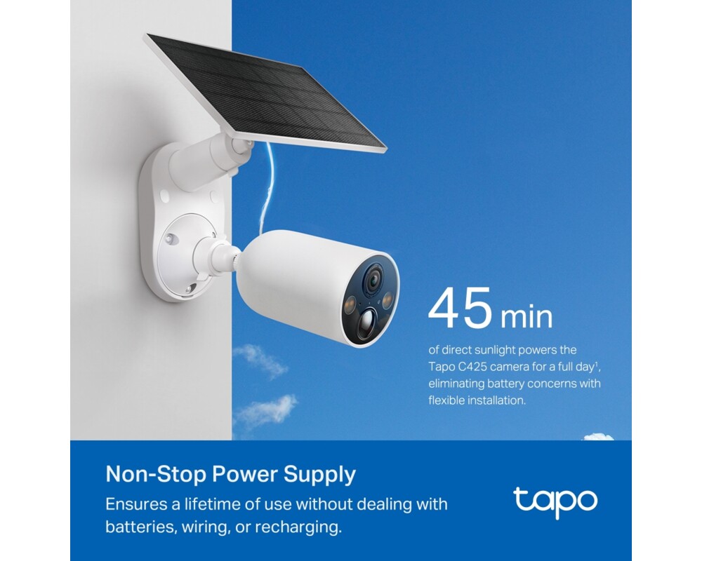 Цифрова IP камера Комплект интелигентна безжична охранителна камера със слънчев панел TP-Link Tapo TC85 KIT 2