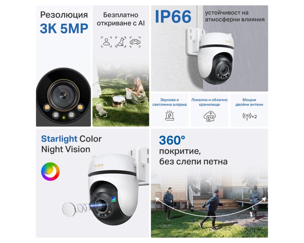 Цифрова IP камера TP-Link Tapo C530WS 3K 5MP панорамна 6