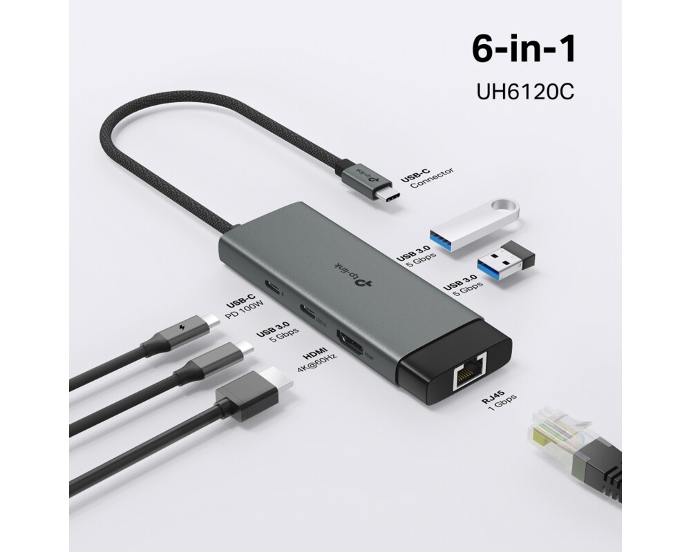 USB хъб TP-Link Type-C 6 в 1 UH6120C 4
