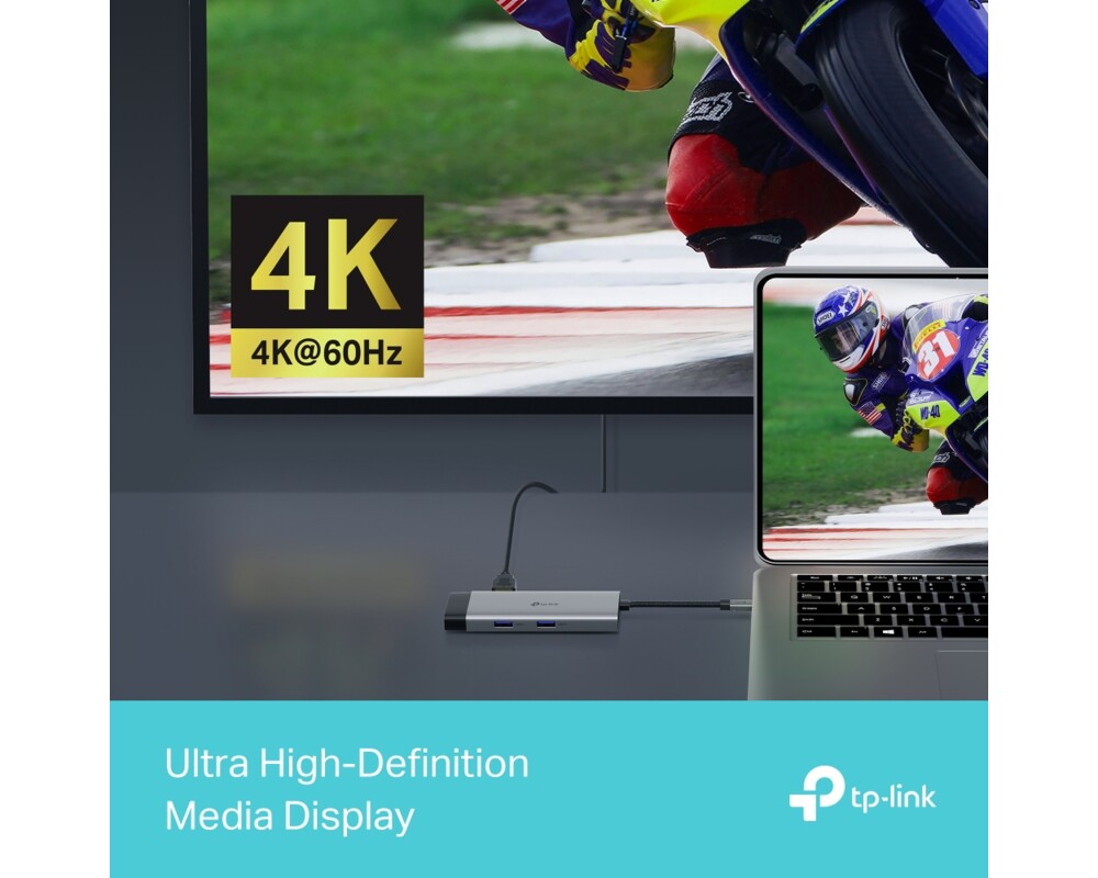 USB хъб TP-Link Type-C 6 в 1 UH6120C 8