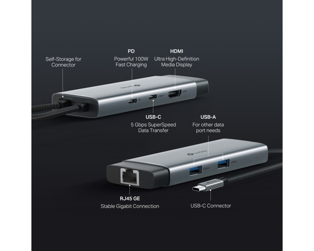 USB хъб TP-Link Type-C 6 в 1 UH6120C 9