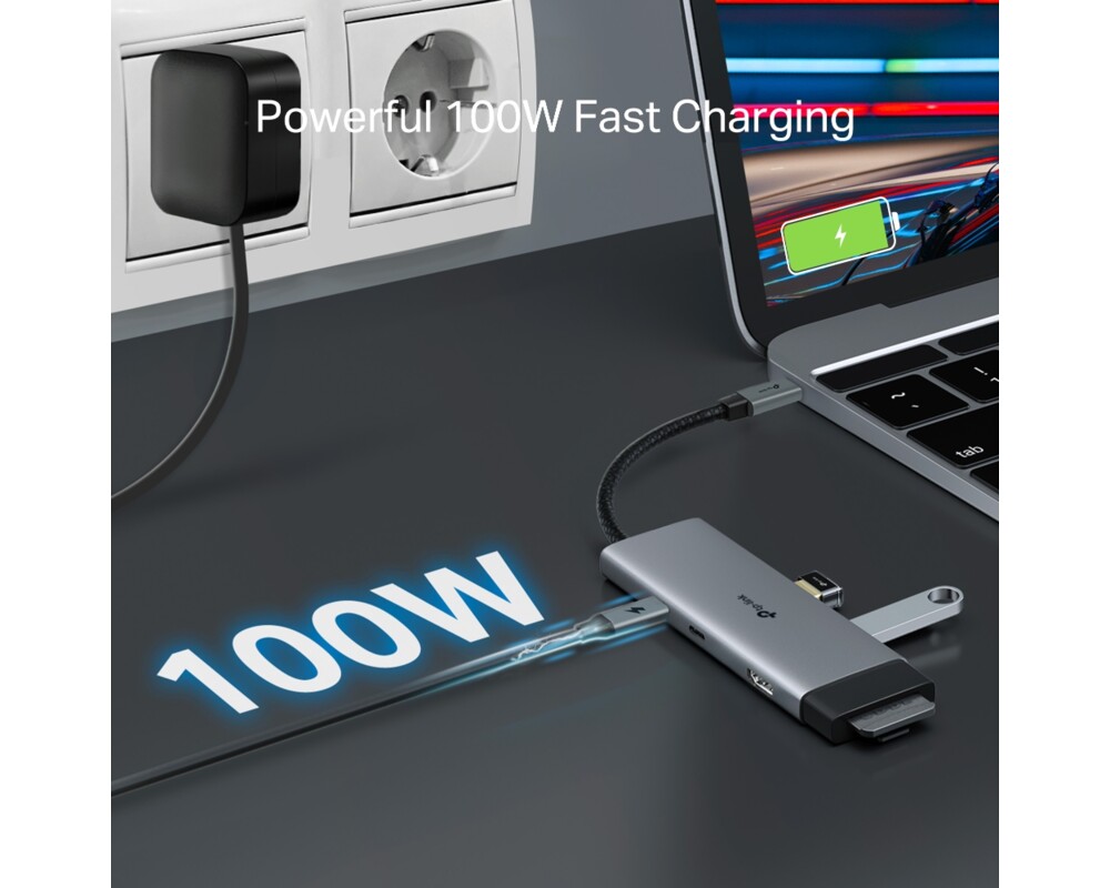 USB хъб TP-Link Type-C 7 в 1 UH7020C 8