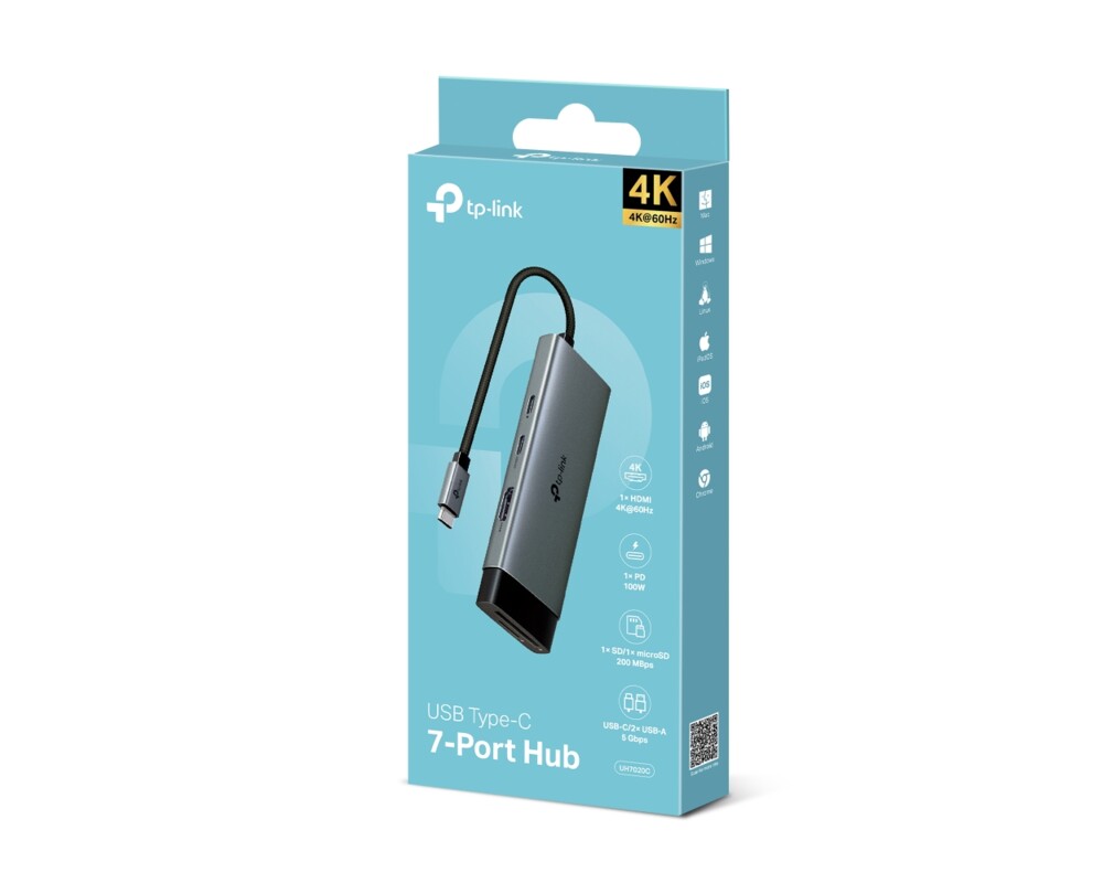 USB хъб TP-Link Type-C 7 в 1 UH7020C 12