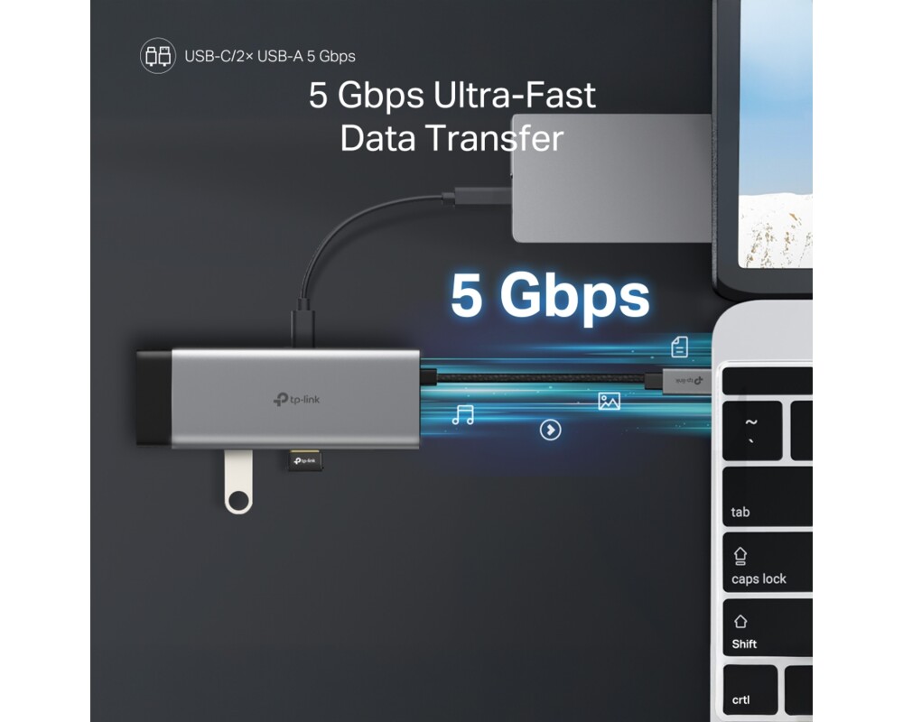 USB хъб TP-Link Type-C 7 в 1 UH7020C 9