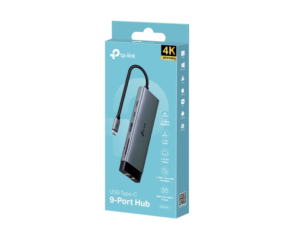 USB хъб TP-Link Type-C 9 в 1 UH9120C 14