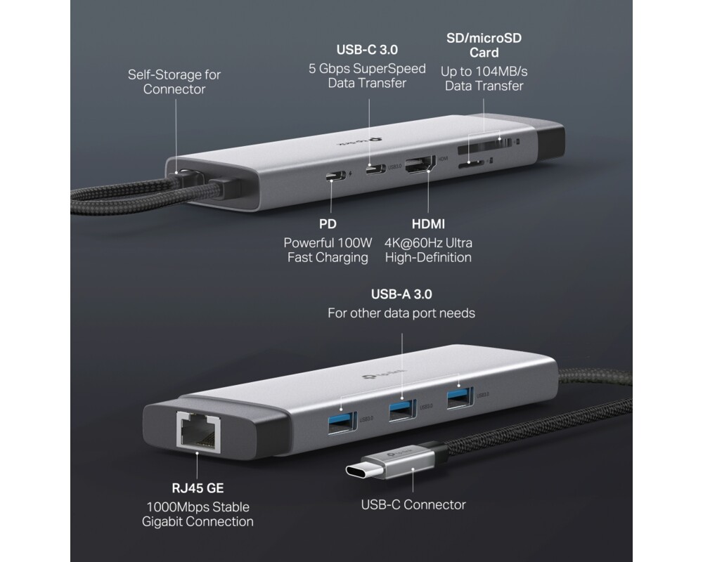 USB хъб TP-Link Type-C 9 в 1 UH9120C 6