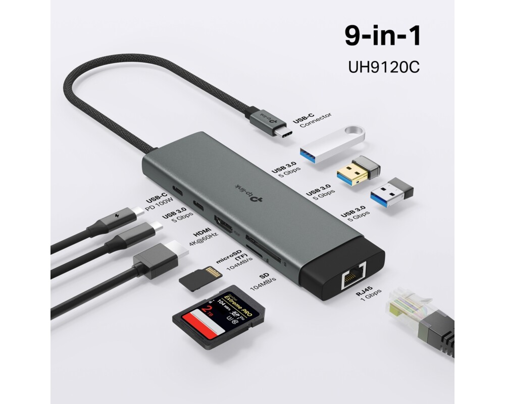 USB хъб TP-Link Type-C 9 в 1 UH9120C 5
