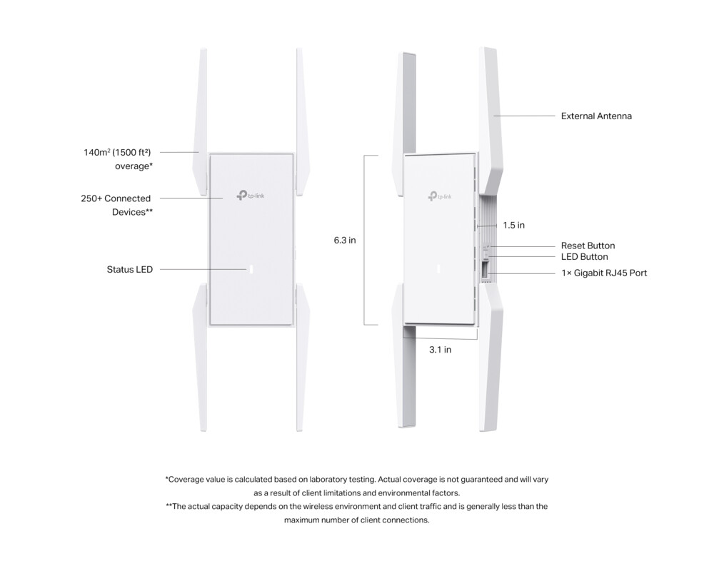Access point (Точка за достъп) TP-Link Omada EAP673-Extender AX5400 Mesh Wi-Fi 6 5