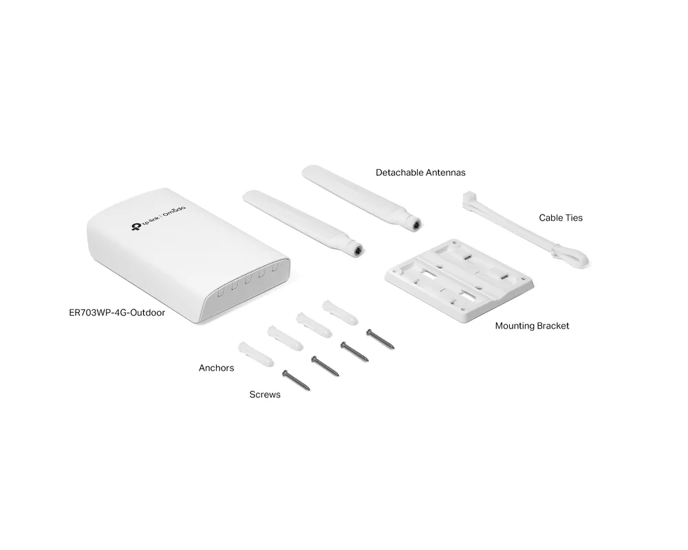Рутер TP-Link Omada ER703WP-4G-Outdoor Gateway 4G+ Cat6 AX3000 Wi-Fi 6 7