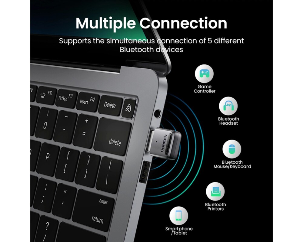 Адаптери Ugreen adapter CM390 Bluetooth 5.0 USB 20м - черен 5
