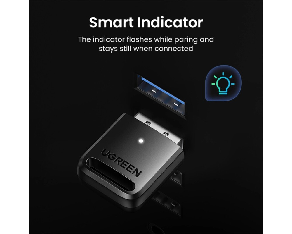 Адаптери Ugreen adapter CM390 Bluetooth 5.0 USB 20м - черен 4