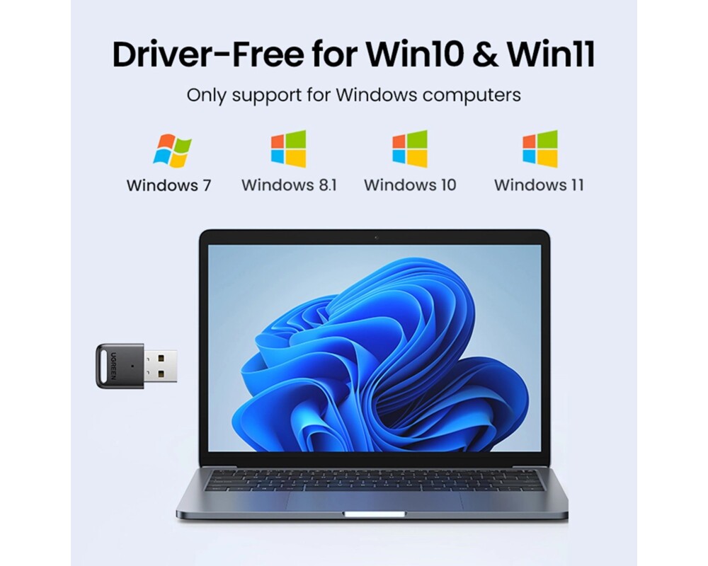 Адаптери Ugreen adapter CM390 Bluetooth 5.0 USB 20м - черен 6